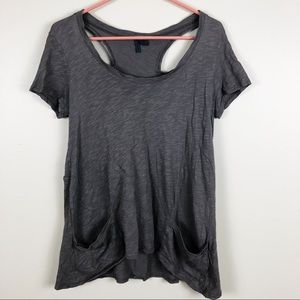Anthropologie Left of Center Slub Cutout Tee SMALL